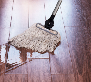 freshly cleaned luxury vinyl floor in modern home